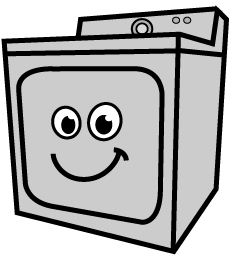 Icon of a smiling clothes dryer